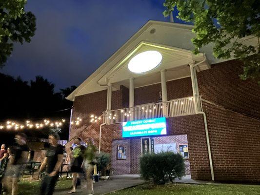 Entrance with patio to the left