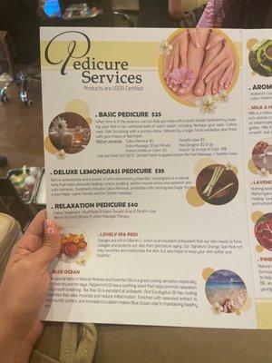 Pedicure services