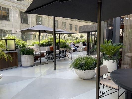 Outdoor patio at The Third Floor Restaurant and Lounge inside of The Jay, Autograph Collection in San Francisco.