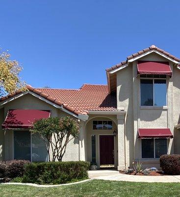 Here is another picture of our awnings. They were well made and beautiful! We love how they enhanced the appearance of our home.