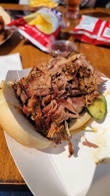 Brisket sandwich from Frank's BBQ