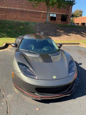 beautiful Evora in for regular maintenance