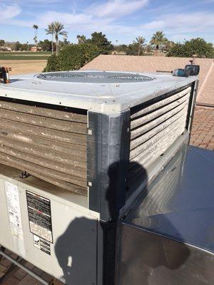 Have your Condenser Coil washed. Included in our $100 preventative maintenance! Save on utilities and the life of the unit!