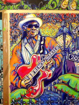 The 2015 French quarter Festival poster design by Tami, featuring blues artist little Freddie King