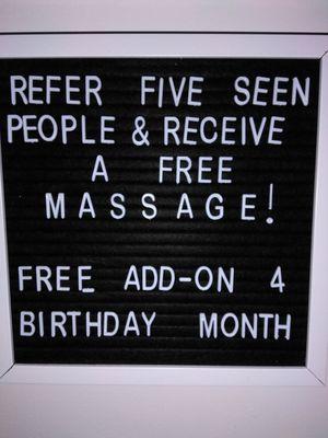 Want a free massage? This is how, refer, refer refer.