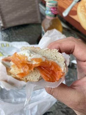 That's thicc babe. Brooklyn's lox with chive cream cheese. Juicy!