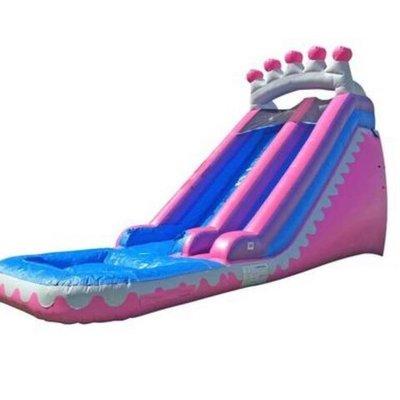 Dual Lane Princess Water Slide: Make your little one's dreams come true with our royal-themed inflatable slide! Perfect for princess parties