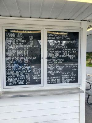 2024 Menu board