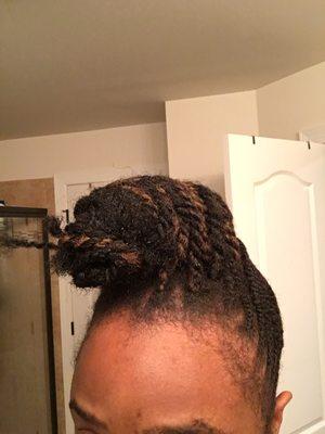 Done by Octavia at the Temple Hills location in 2016. Photo taken after 2 days. I do wrap my hair every night.  Do not book with Octavia