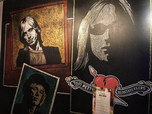 Tom Petty chalk art, incredible drawings