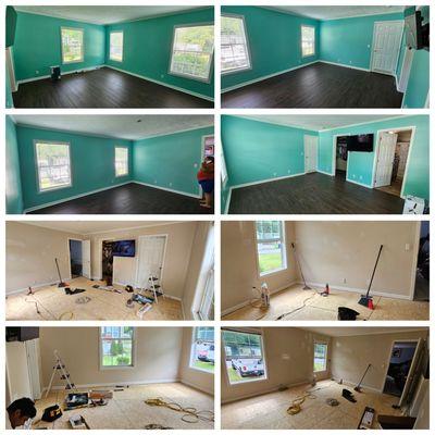 Instalation of flooring and painting