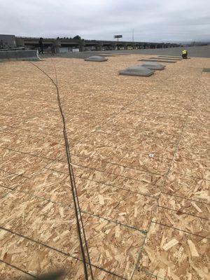 Metal roof conversion to modified system.  Plywood install.  San Francisco, CA