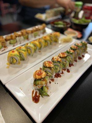 Fire Vegan Special Roll, Spicy Mango Vegan Sushi Roll and Sexy Vegan Special Roll