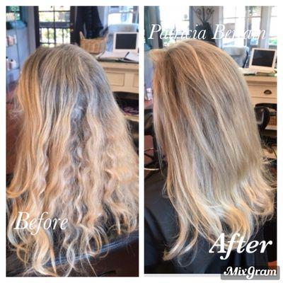 Silver hair blend with old highlights.