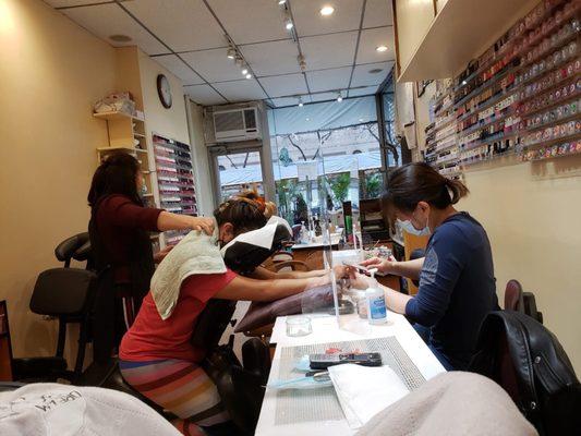 Getting a manicure SNS, and a massage. Only at nail studio.