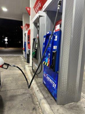 The gas pumps