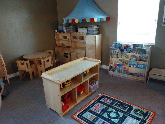 Reading area in our 2 year old classroom