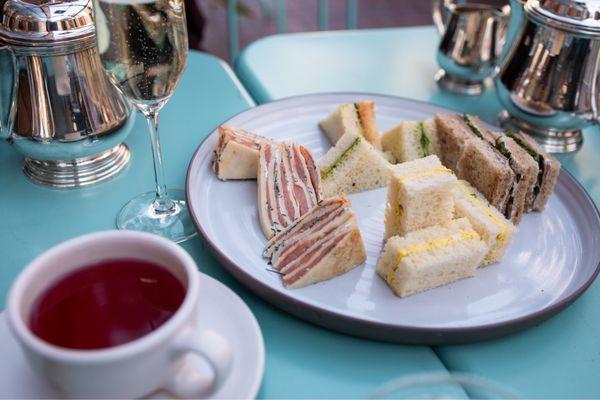 Afternoon tea, champagne, sandwiches