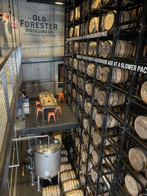 Bourbon barrels & special tasting table