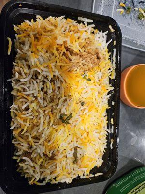 Boneless chicken biryani is deboned chicken of regular chicken dum biryani