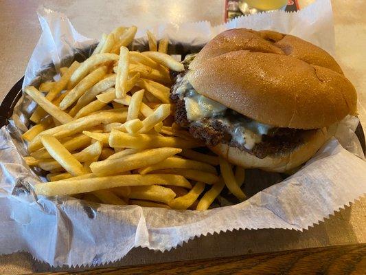 Pepper Jack & Jalapeño Burger with Fries