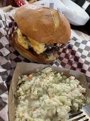 Pimento Burger with Coleslaw