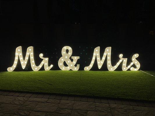 Mr & Mrs Wedding Marquee Letter Lights