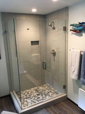 Glass shower.