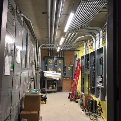 Main power room for ground up  commercial or office buildings.