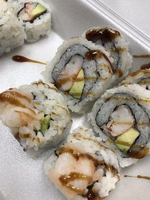 J3. Shrimp 5. California Roll and Shrimp Roll Lunch Special