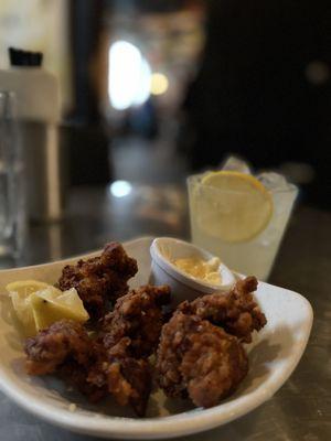 Karaage and Greenmount cocktail