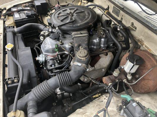 Just finished mid 80s Toyota pick up install a rebuilt motor. Looks almost brand new, except for the rusted brake booster.