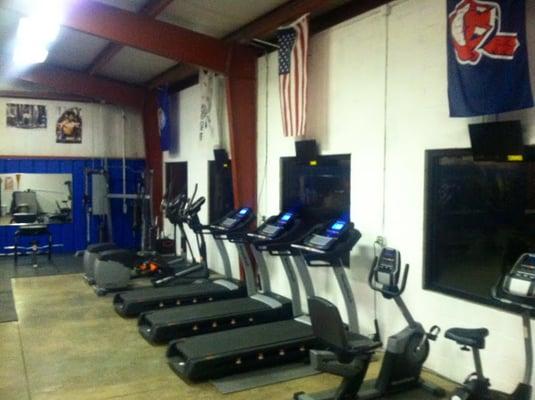 Inside the gym.