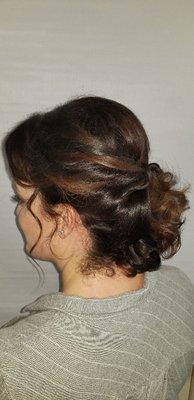 Soft simple updo for an awards banquet