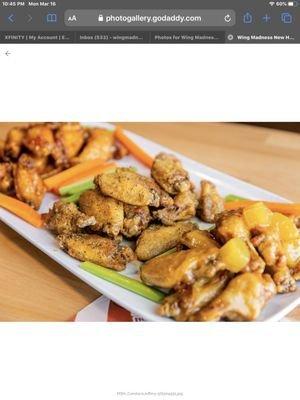 Only at Wing Madness pineapple wings