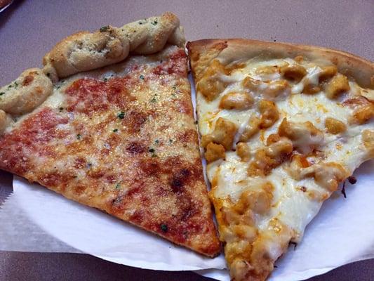 Garlic knot and buffalo chicken- incredible