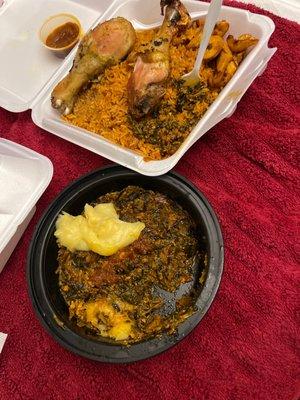 Egusi, jollef rice and chicken was absolutely delicious....