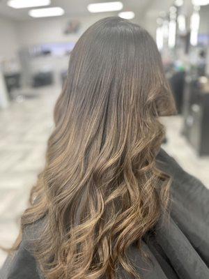 Caramel Balayage and hair cut