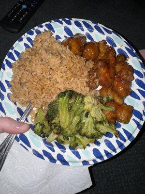 Orange chicken and fried rice