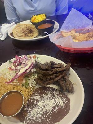 Great Carne Asada and cheesy Pupusas.. Outstanding Honduran food and service.. Great Value