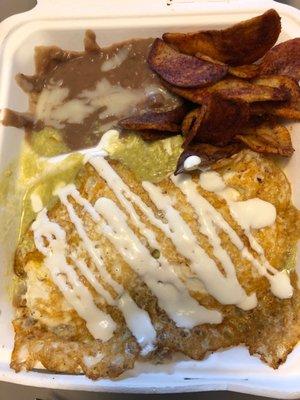 verde chilaquiles. very good. 2 over easy eggs on top