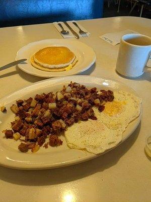 A corn hash breakfast good to go.