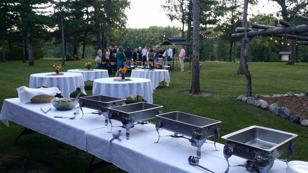 Catering an out door wedding did you know? Falls ballroom has tables chairs and tents for rent!!