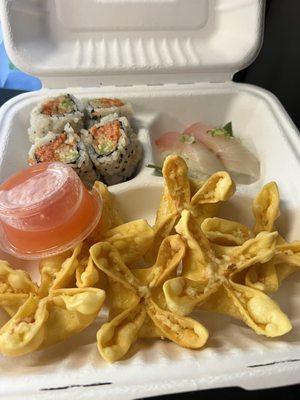 Maki Maki - crab Rangoon & nigiri