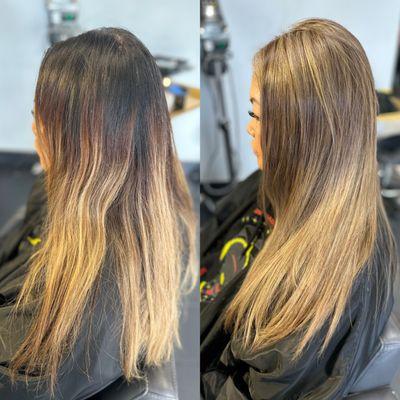 Blended balayage.