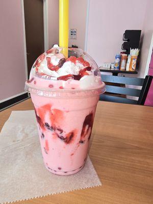 Strawberry with Strawberry Boba delicious