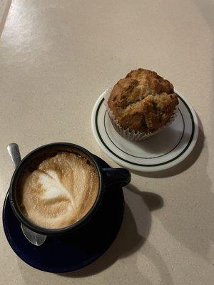 Cortado and a Zucchini Muffin