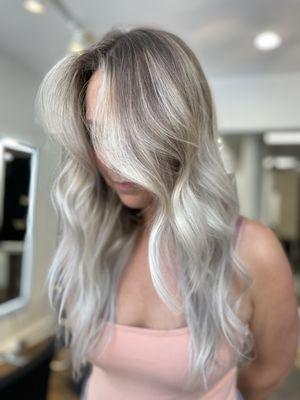 Rooty ash blonde by Tara