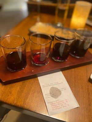 Tasting flight