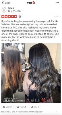 Review from Luxe Salon Yelp page